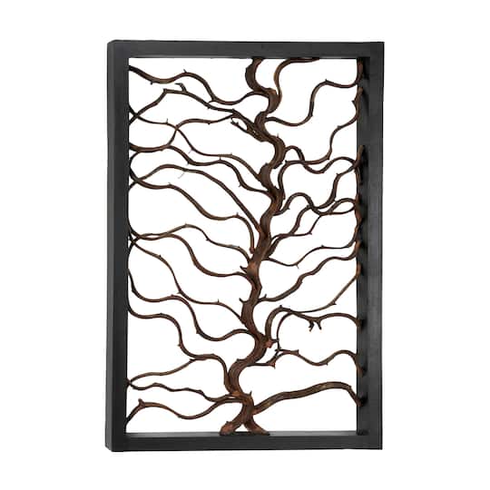 Black & Brown Rustic Teak Wood Wall Décor